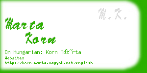 marta korn business card